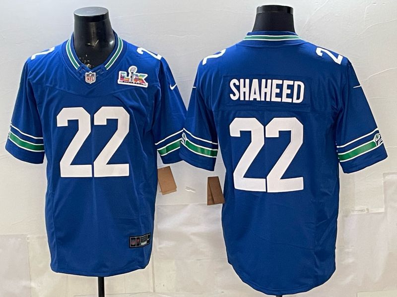 Men 2026 Seattle Seahawks #22 Shaheed Blue 3th generations Throwback Nike Limited NFL Jersey 04->seattle seahawks->NFL Jersey